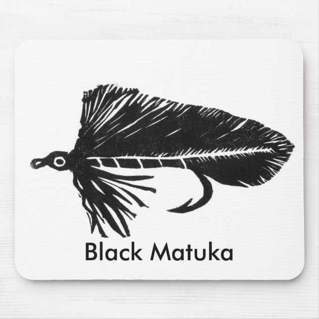 "Black Matuka" Classic Trout Fly Mousepad (Vorne)