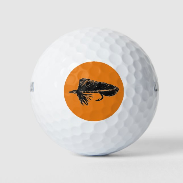 Black Matuka Streamer, Fliegenfischen, Fliegenflie Golfball (Vorderseite)