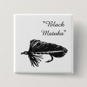 Black Matuka Streamer für Fliegenfischen, Fliegenb Button