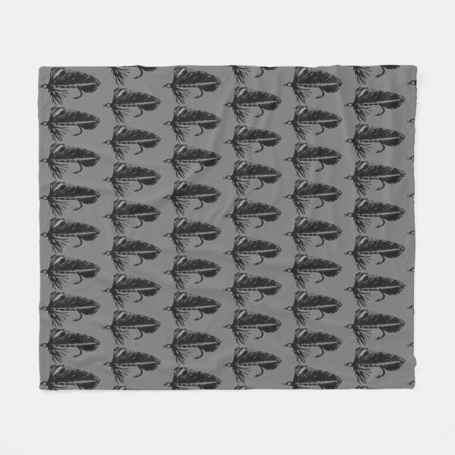 Black Matuka Trout Fly Fly Fliegenfischer Stream Fleecedecke (Vorderseite (Horizontal))