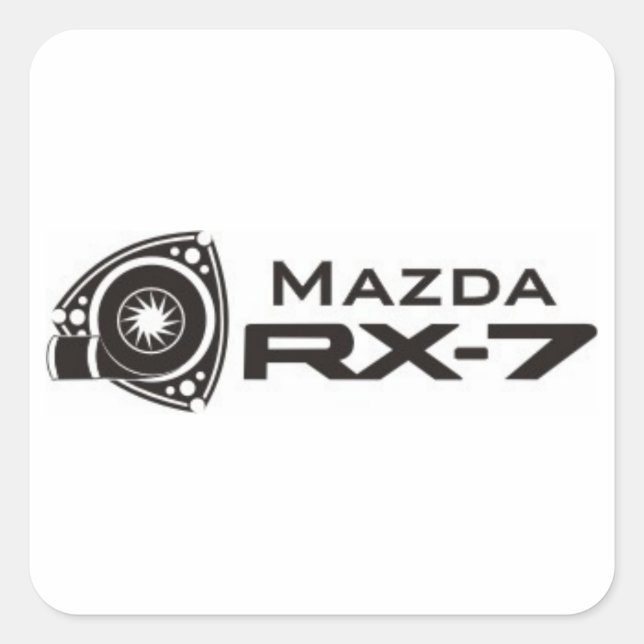 Black Mazda RX-7 Rotary Motor Stickers (Vorderseite)