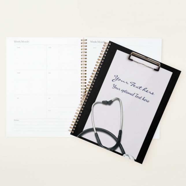 Black Medical Clipboard mit Stethoscope Planer (Anzeige)
