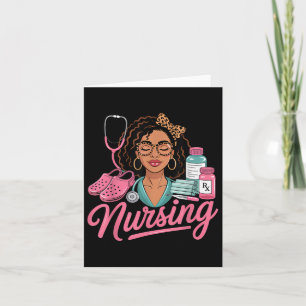 Black Melanin Nurse Afro Black History Hair Medici Karte