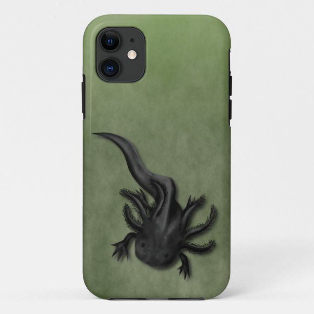 Black Melanoid Axolotl Art Case-Mate iPhone Hülle (Rückseite)