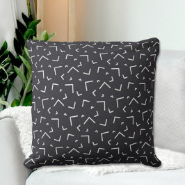 Black Memphis Pattern Throw Pillow Kissen