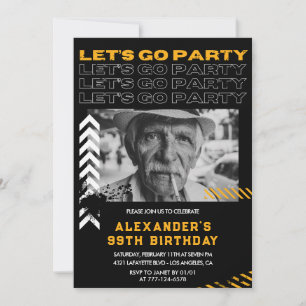 Black Men Lasst uns Party 99. Geburtstag machen Einladung
