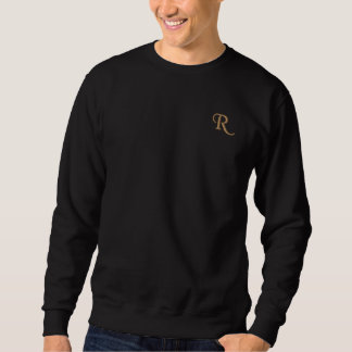 Black Mens Custom besticktes Monogram Sweatshirt