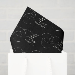 Black Merci Beaucoup Calligrafy Vielen Dank Seidenpapier
