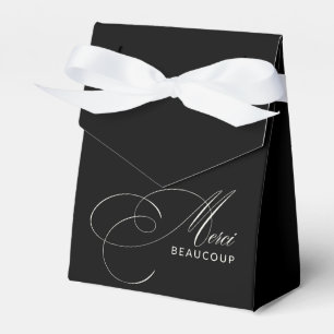 Black Merci Beaucoup Elegante Kalligraphie Vielen Geschenkschachtel