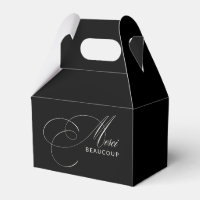 Black Merci Beaucoup Elegante Kalligraphie Vielen