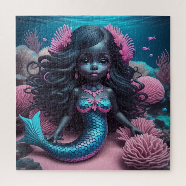 Black Mermaid Pink Puzzle (Vertikal)
