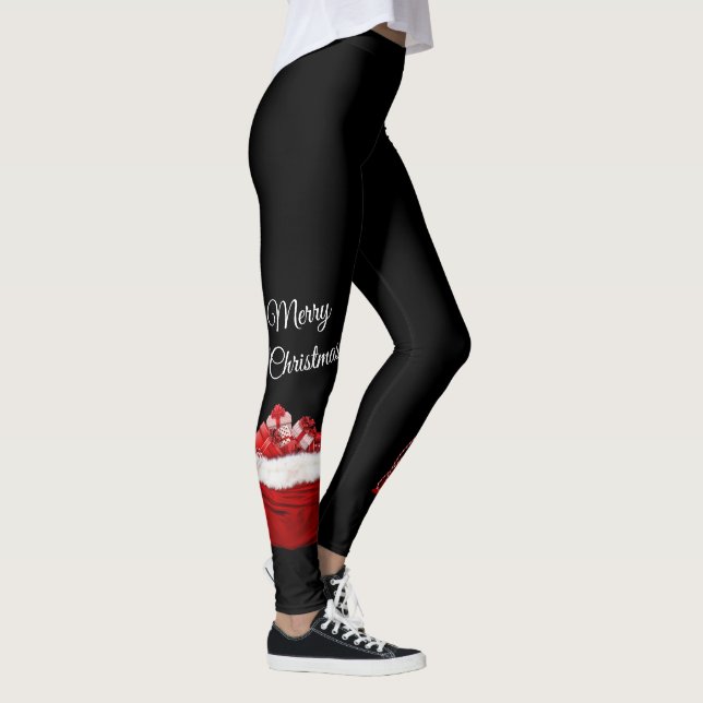 Black Merry Christmas Geschenke Leggings (Rechts)