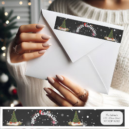 Black Merry Christmas Graffiti Rücksendeadresse