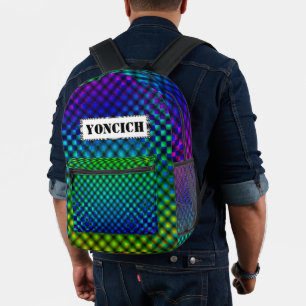 Black Mesh White Balls Moire von Kenneth Yoncich Bedruckter Rucksack