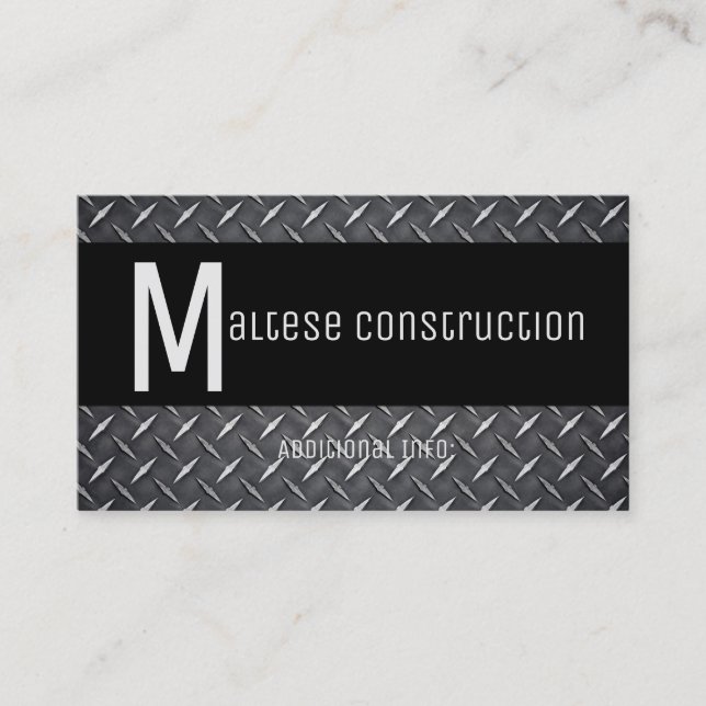 Black & Metal Business Card 3 Visitenkarte (Vorderseite)