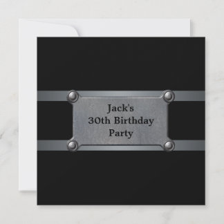 Black Metal Mans 30. Geburtstag Party Einladung