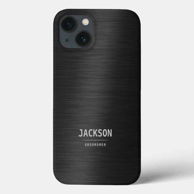 Black Metal Moderne, einfache Personalisierte Trau Case-Mate iPhone Hülle (Rückseite)