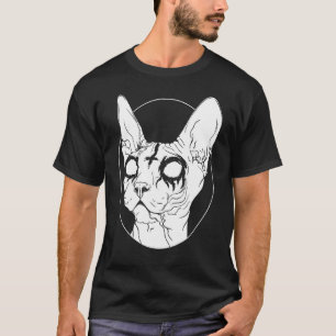 Black Metal Sphynx Katze Goth und Tod Geschenk für T-Shirt