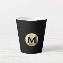 Black Metallic Gold Monogram