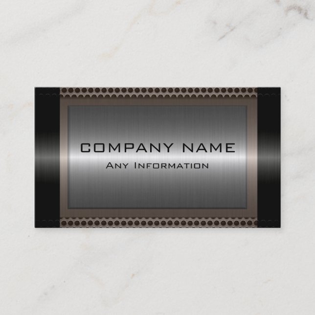 Black Metallic Silver Gray Steel Metal Look #17 Visitenkarte (Vorderseite)