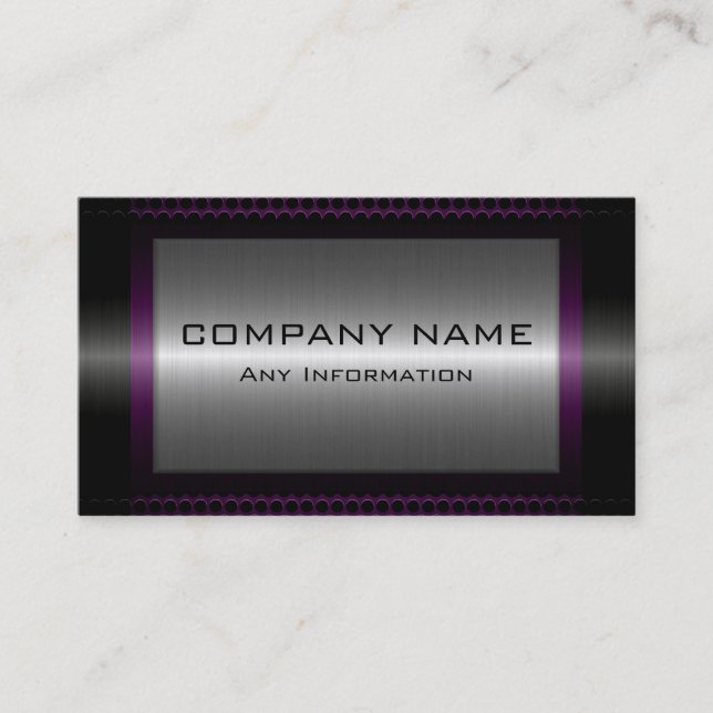 Black Metallic Silver Gray Steel Metal Look #24 Visitenkarte (Vorderseite)