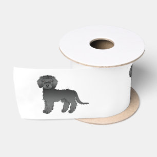 Black Mini Goldendoodle Niedlich Cartoon Hunde Satinband