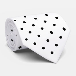 Black Mini Polka Dot Pattern auf Weiß Krawatte