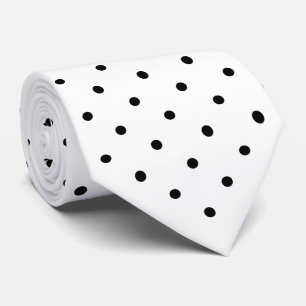 Black Mini Polka Dot Pattern auf Weiß Krawatte