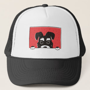 Black Miniature Schnauzer Welpe Truckerkappe