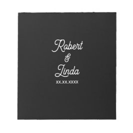 Black Minimal Personalized Custom Notes Notepad Notizblock