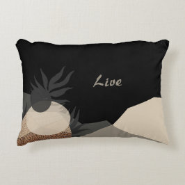 Black Minimalist Boho Earth Tones  Dekokissen