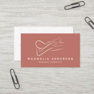 Black Minimalistisch Beruflich Massage Therapeut B Visitenkarte