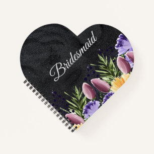 Black Minimalistisch Bridesmaid Wedding Gift Idee Notizbuch