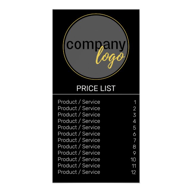BLACK MINIMALISTISCH BUSINESS LOGO BRANDY PRILIST POSTER (Vorderseite)