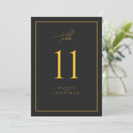Black Minimalistisch Elegante Hochzeiten Tischnumm