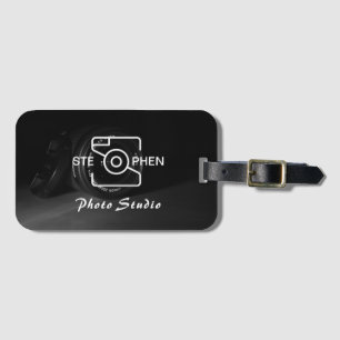 Black Minimalistisch Foto Studio Business Card Gepäckanhänger