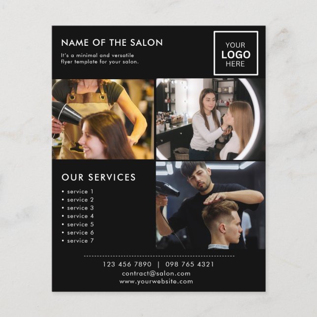 Black Minimalistisch Marketing Foto Flyer für Salo (Vorne)