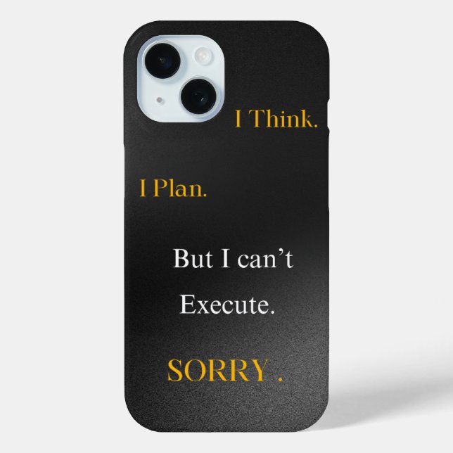 Black Minimalistisch Powerful Text iPhone Case (Rückseite)