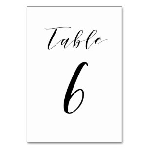 Black Minimalistisch Script Wedding Tischnummer