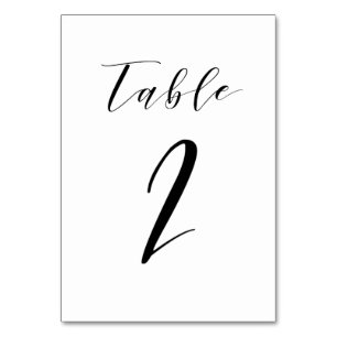 Black Minimalistisch Script Wedding Tischnummer