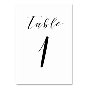 Black Minimalistisch Script Wedding Tischnummer