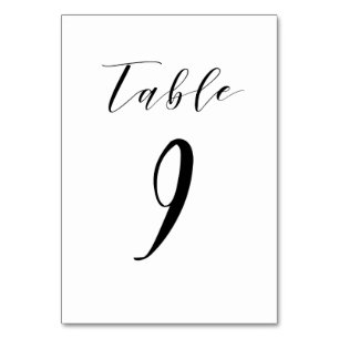 Black Minimalistisch Script Wedding Tischnummer