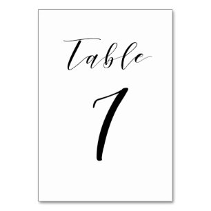 Black Minimalistisch Script Wedding Tischnummer