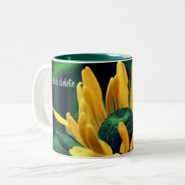Black Mit Augen Susan Abstrakt Floral Personalisie Zweifarbige Tasse (Vorderseite Links)