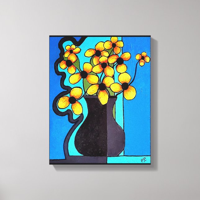 Black Mit Augen Susan Abstrakt Leinwanddruck (Vorderseite)