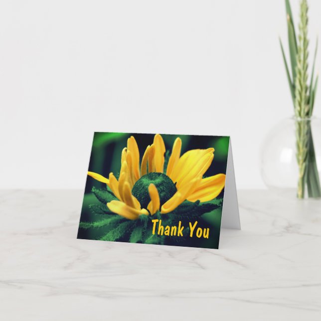Black Mit Augen Susan Blume Abstrakt Dankeschan-Ka Dankeskarte (Vorderseite)