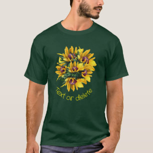 Black Mit Augen Susan Blume Bouquet Personalisiert T-Shirt