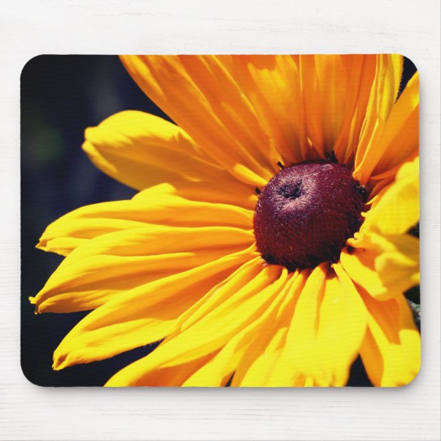 Black Mit Augen Susan Blume Petals Mousepad (Vorne)