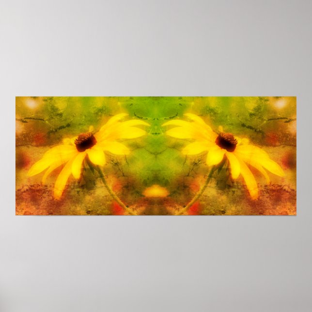 Black Mit Augen Susan Daisy Abstrakt erschüttert Poster (Vorne)