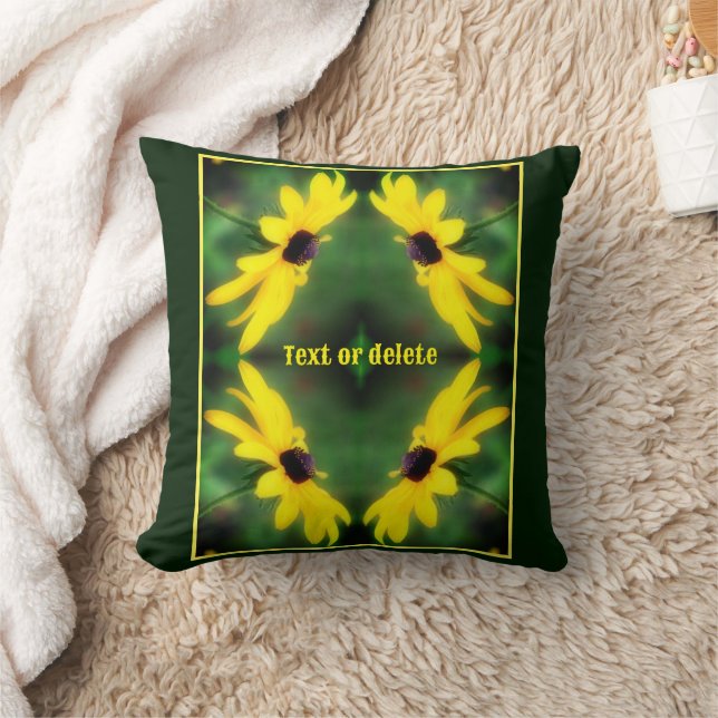 Black Mit Augen Susan Daisy Blume Personalisiert Kissen (Decke)